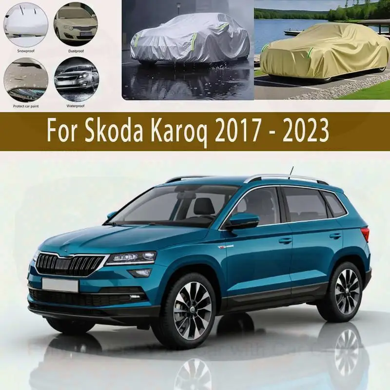

For Skoda Karoq 2017 2023 Outdoor Protection Waterproof Dustproof Snow Sunshade Exterior Accessories Car Covers