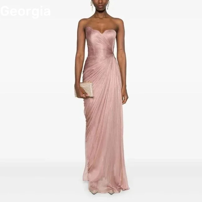 Customize فساتين سهرة A-Line Sweetheart Floor-Length Formal Occasion Dresses Ruffle Zipper Up Sleeveless Lining Birthday Dresses