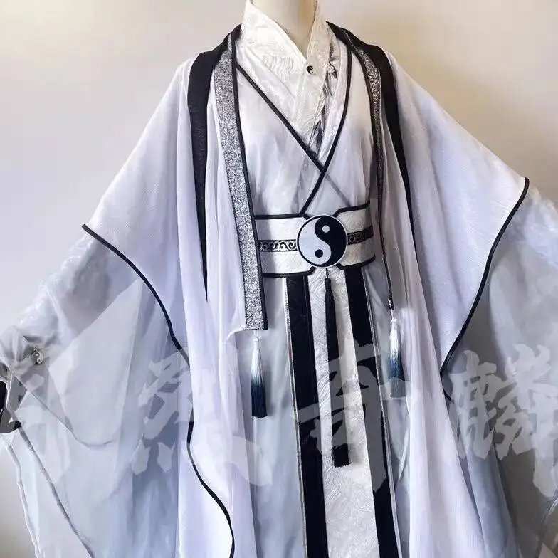 زي أداء الهالوين مو داو زو شي مشتقة شياو شينغشين كوسبلاي متعدد الاستخدامات هانفو أبيض أسود فستان على الطراز القديم