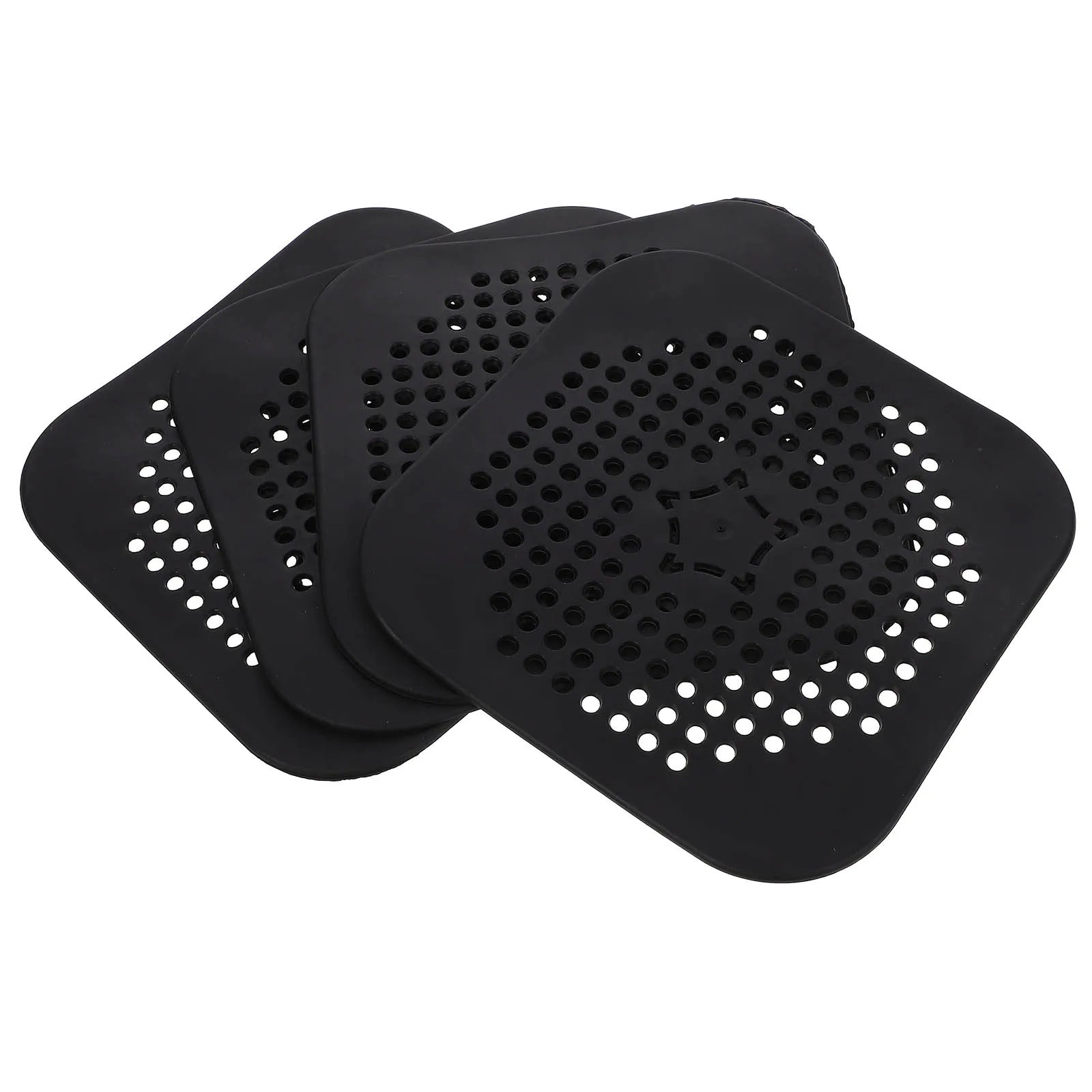 

4 Pcs White Square Kitchen Sink Drain Silicone Strainer Non Clogging Easy All Drains Shower Floor Sewer Bathroom