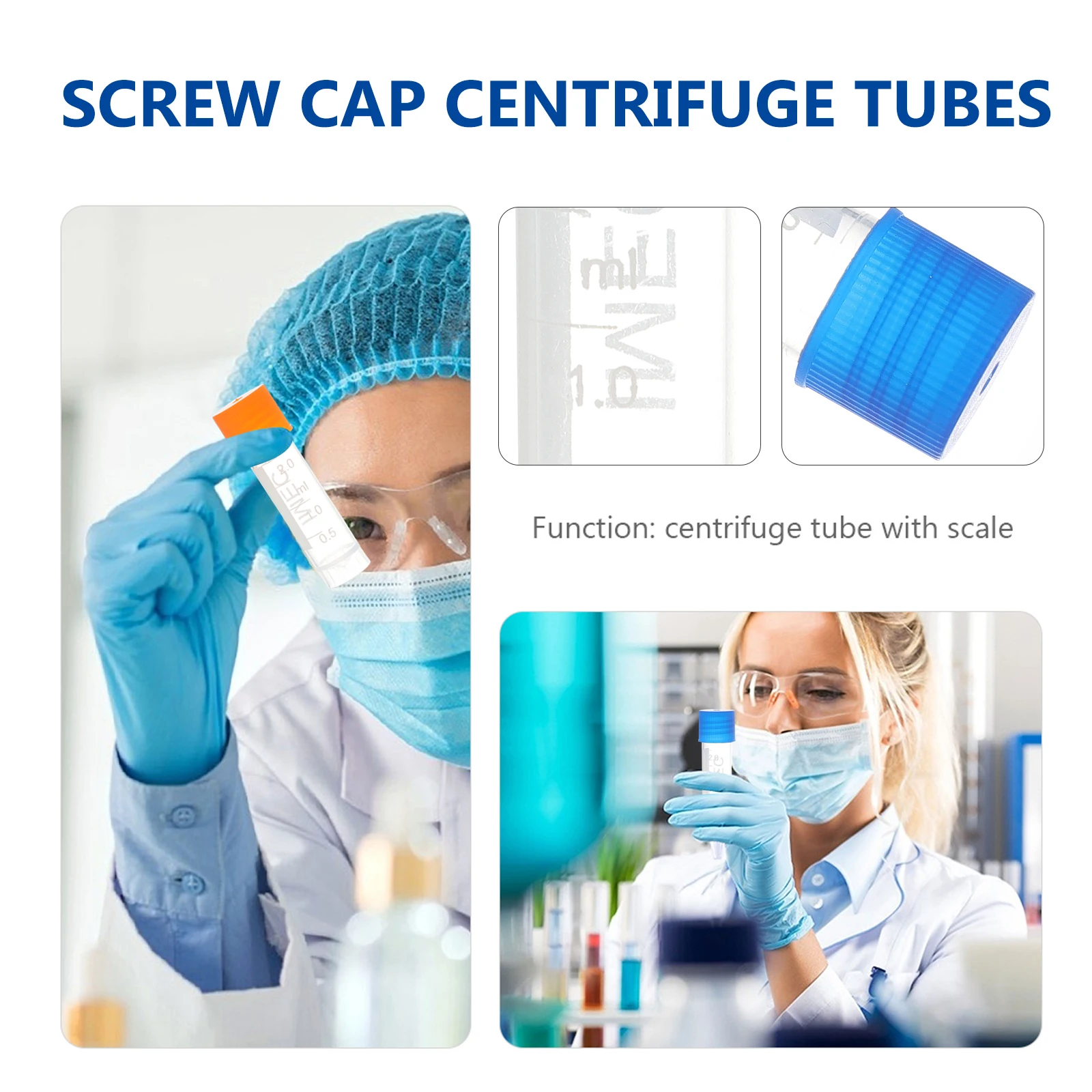 

500pcs Freezing Tubes with Lids Plastic Cryovial Sample Tubes Graduated Tube for Chemical