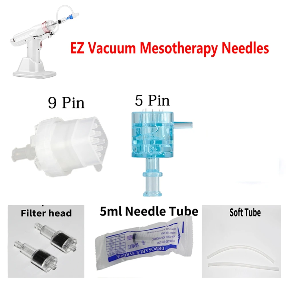 EZ Mesogun Needle Cartridges 5/9 Pin Disposable Injection pinhead For Meso Gun Negative Pressure Cartridge Needle Tip