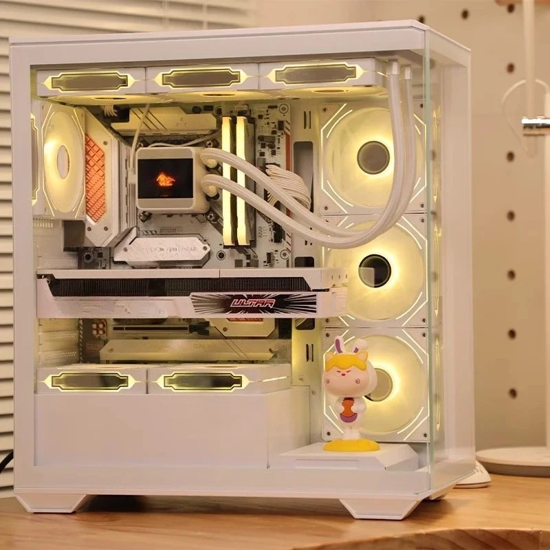 

Chassis Ocean View Room Columnless Side Through Computer Chassis Desktop White 360 Water Cooled ATX