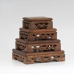 Wenge square rotundity Rectangular footrest wooden support vase Incense burner Potted plant base Buddha statue altar home decor