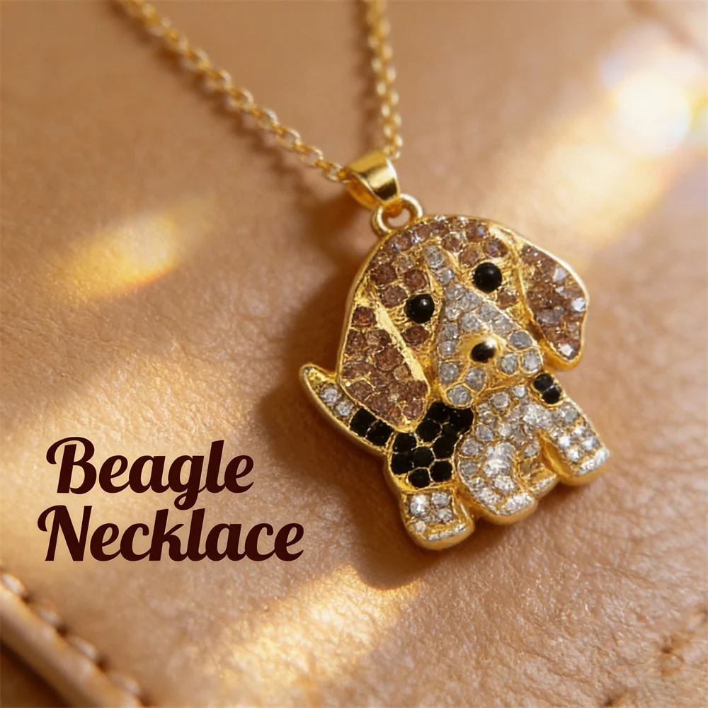 Exquisite Cute Beagle Pendant Necklace for Women Elegant Pet Puppy Jewelry Animal Accessories Memorial Gift for Dog Lovers