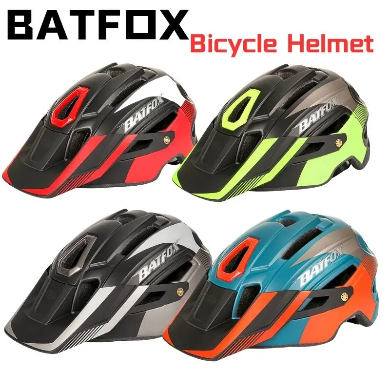 BATFOX 8280 Bicycle Helmets For Men Women MTB Helmet Cycling Integrally-molded Mountain Bike Helmet Light  Hat Cycling Equipment