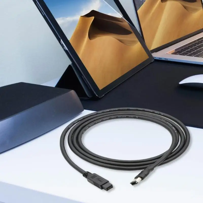 Firewire IEEE 1394 Adapter Cable 6 Pin to 9Pin Plug Cable for Connecting Printers Scanners Hard Drive