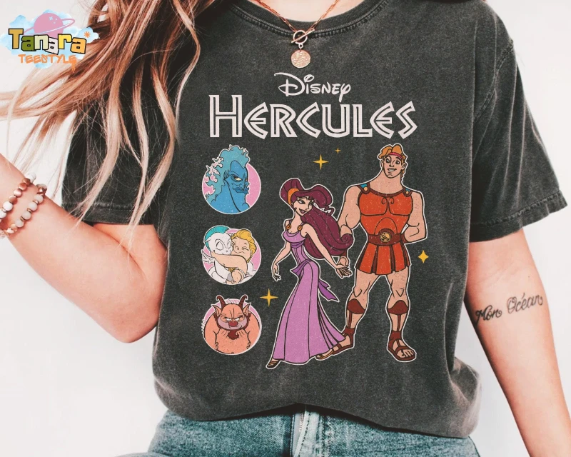 

Футболка Disney Hercules Megara Phil Hades в стиле ретро 90-х годов, укороченный топ, винтажная коллекция, идеально подходит для любителей Диснея, Магическое королевство Диснейленд