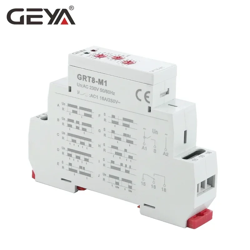 GEYA GRT8-M 16A Multifunction Timer Relay with 10 Function Choices AC DC 12V 24V 220V 230V Time Relay