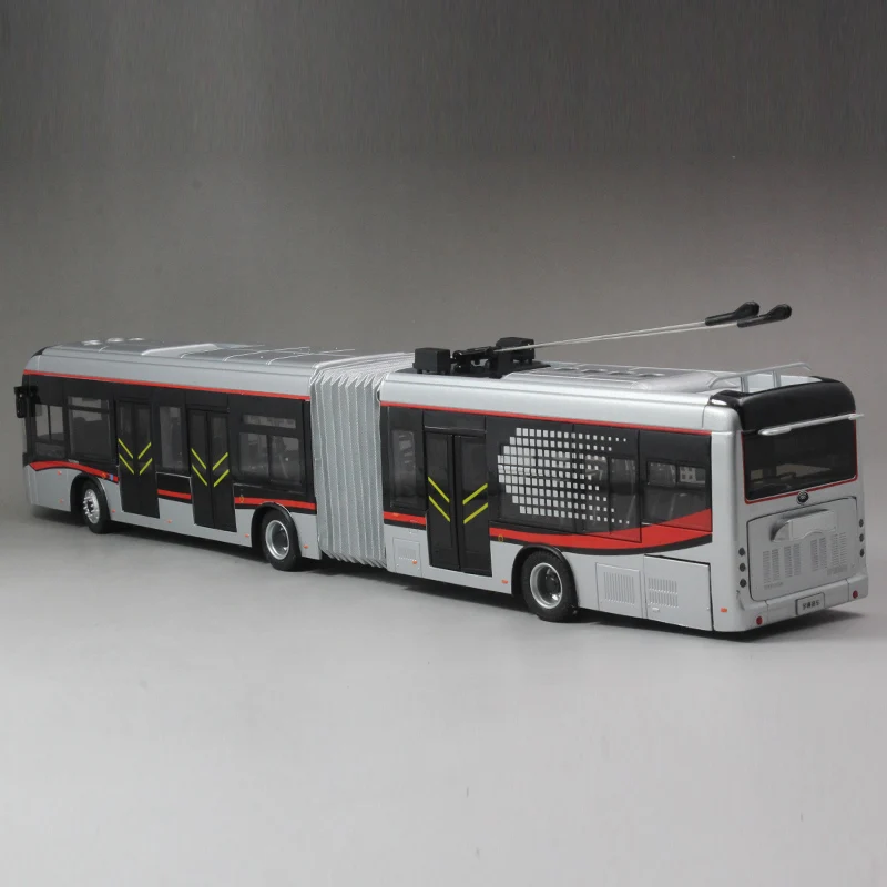 1/42 Bus Model ZK5180A Dual Source Trolleybus Medium Volume Shanghai Public Transport Bus Model Collectible Toy