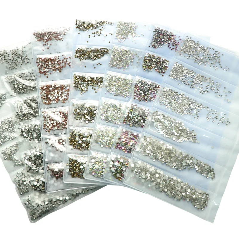 Crystal Manicure Rhinestones Nail Decoration Stones - 1600pcs Multi-size Strass Charms for 3D Nail Designs