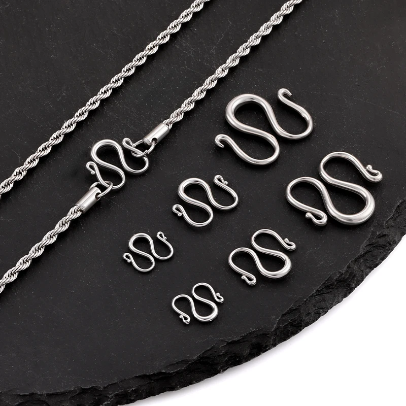 

5Pcs Stainless Steel W Shape Hooks Plated End Clasps Connectors for Jewelry Making Materials Necklaces Bracelets DIY Accessories