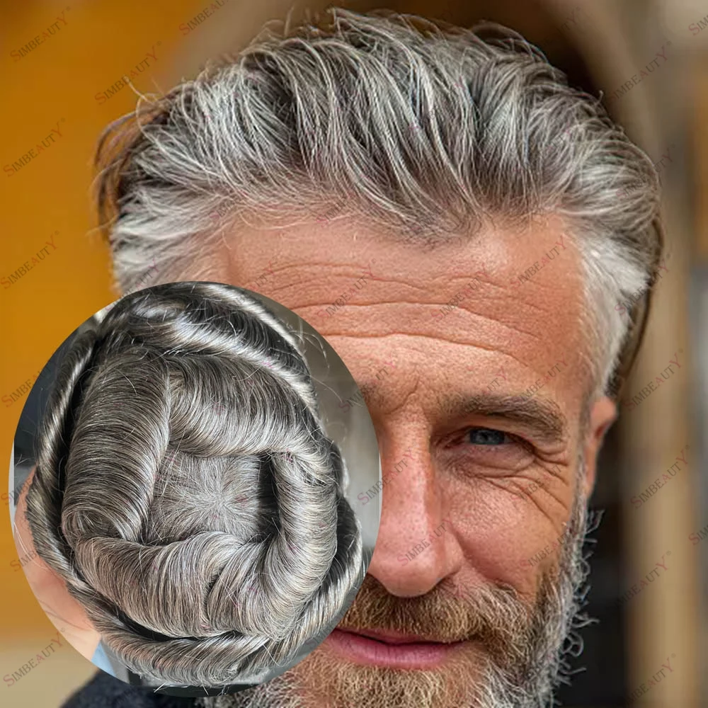 

Невидимый мужской парик-накладка 1B50 1B30 из 100% натуральных человеческих волос, система протезирования волос, естественная линия роста волос, тонкая кожаная основа, самая низкая цена