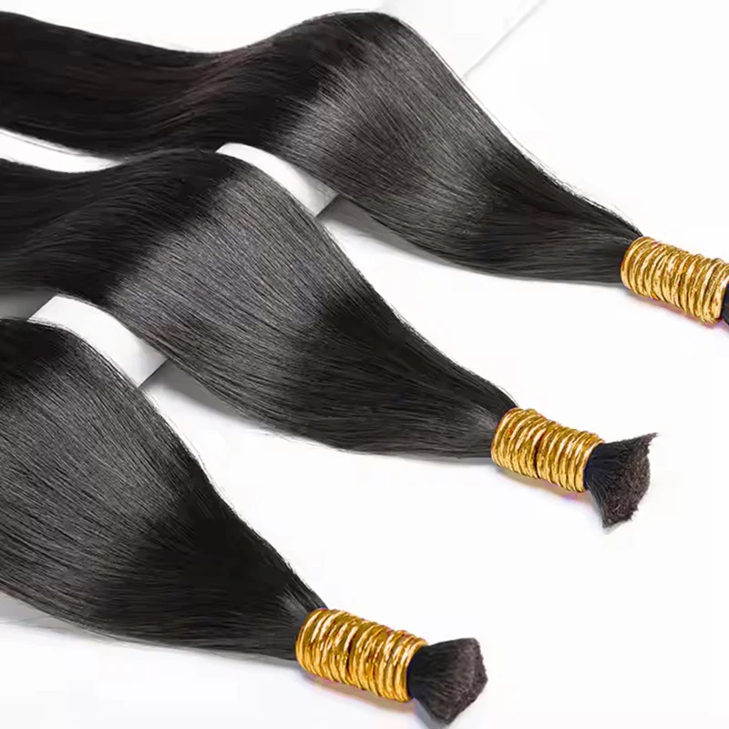 Bone Straight No Weft Bulk Hair For Braiding 100G Hair Bulk For Braiding Raw Indian Hair Bundles 100% Human Hair Extensions