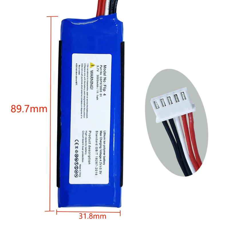 3.7v Battery For JBL Flip 4 Flip4 3000mAh Rechargeable Battery GSP872693 01 For JBL Speaker Flip 4 Flip4 Special Edition Bateria