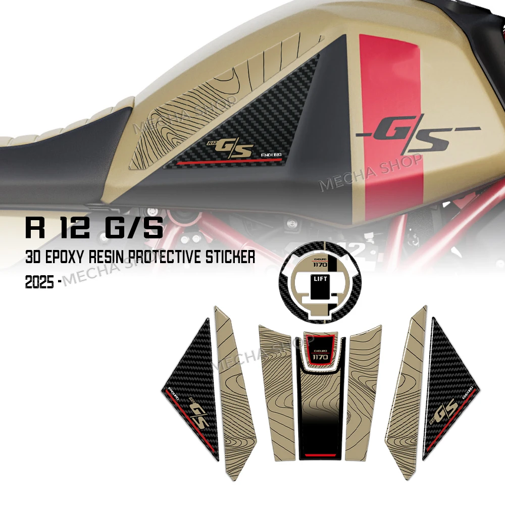 

For R 12 G/S R12GS R12 GS 2025 2026 Tank Pad Protection Motorcycle Accessories 3D Epoxy Resin Sticker