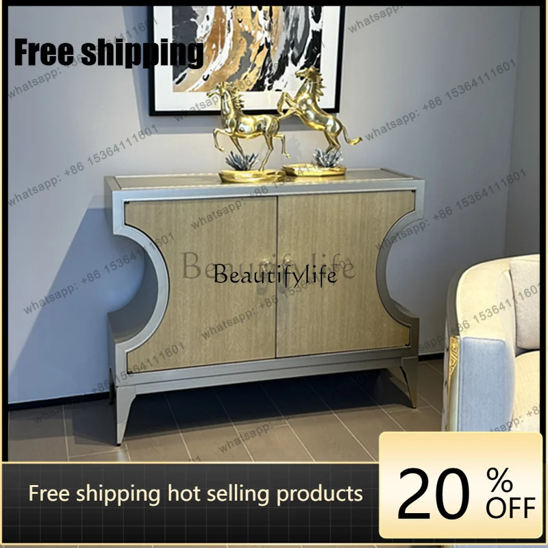 JJ -American light luxury all solid wood porch cabinet storage storage decorative cabinet