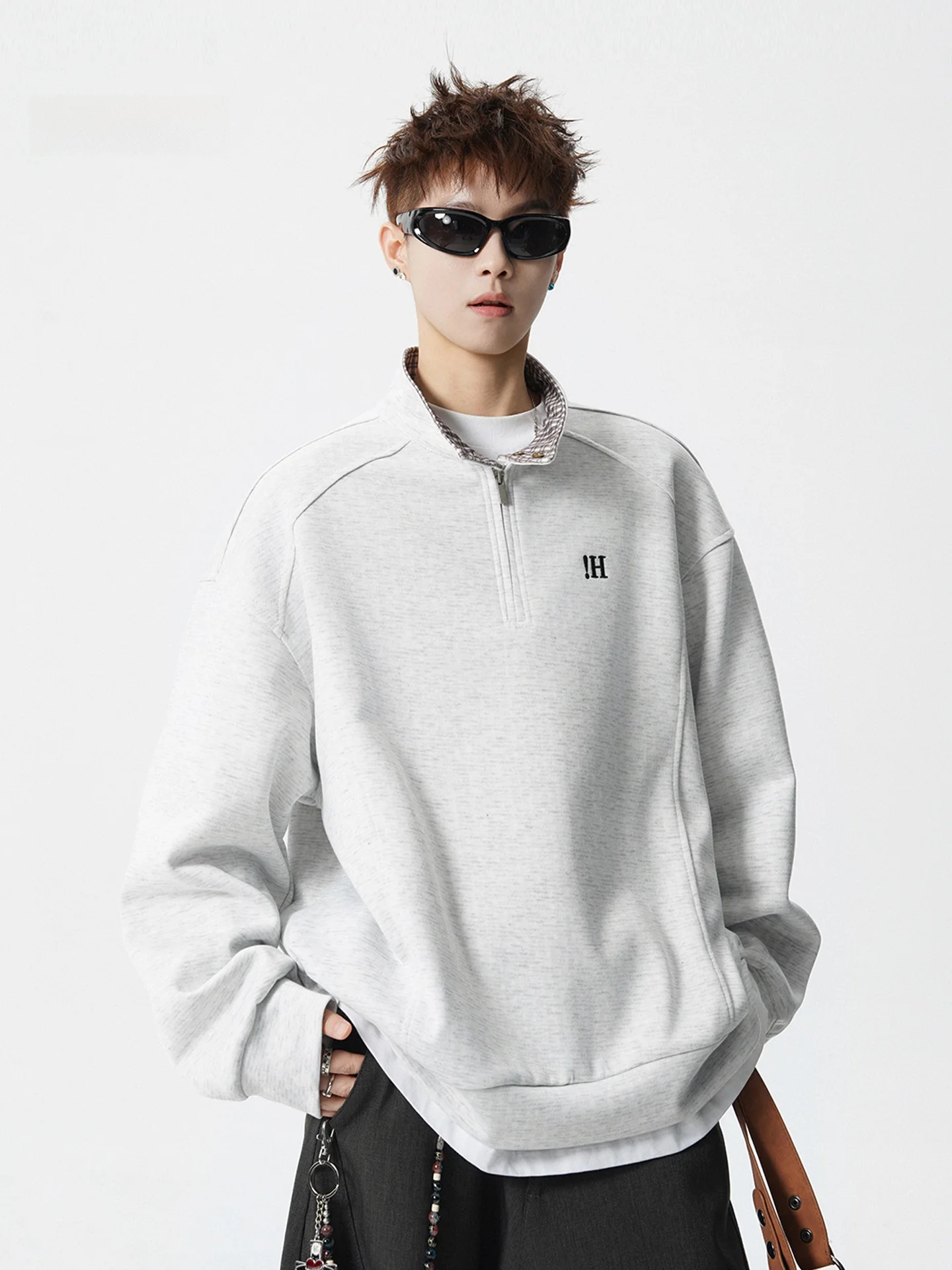 

Мужская толстовка на молнии в американском стиле с клетчатым узором, осенне-зимняя, утепленная, ретро, премиум-класса, свободного кроя, с воротником-стойкой, повседневная