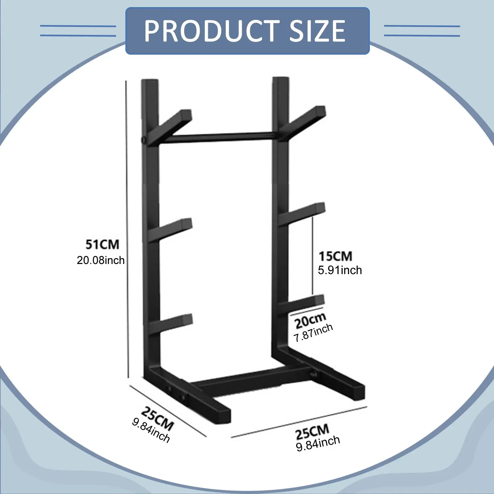 Ski Board Display Stand Iron Skateboard Rack Organizer Space Saving Storage for Garage or Home