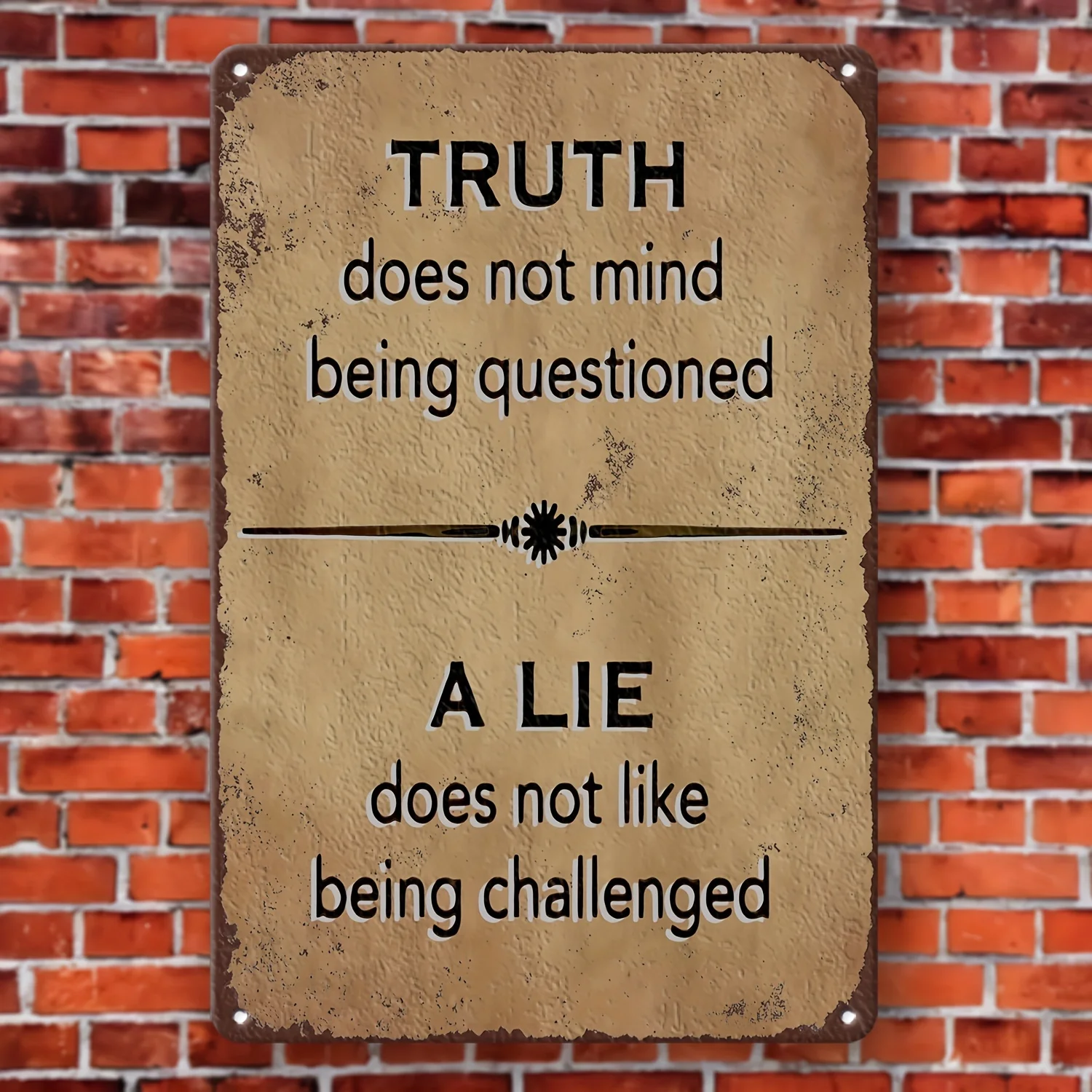 2D Flat, Vintage Metal Wall Sign 