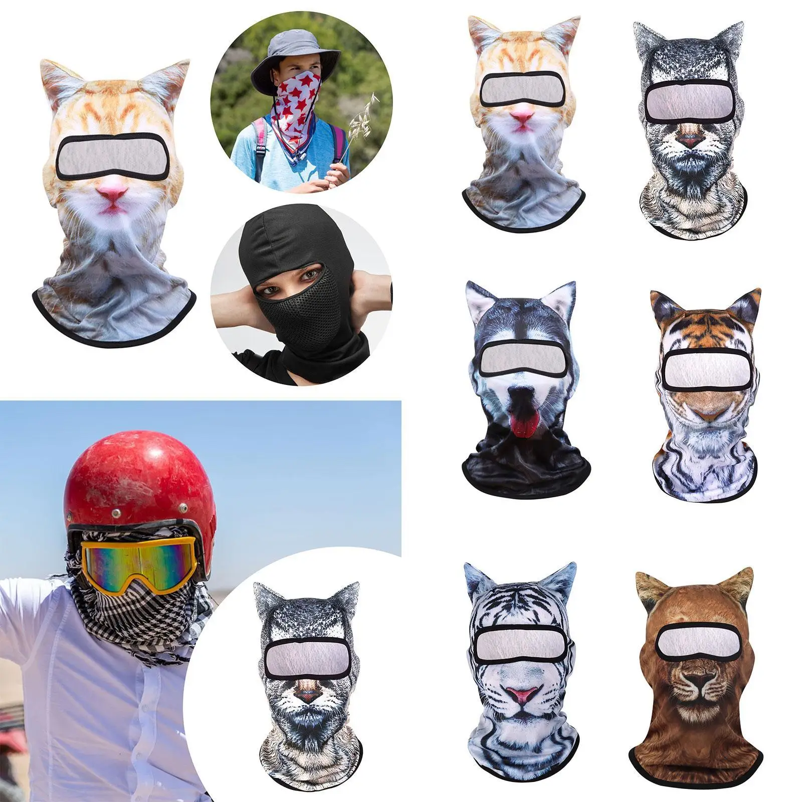 Cagoule pour animaux, masque facial, couvre-chef, masque de Ski pour l'équitation, le cyclisme, le snowboard