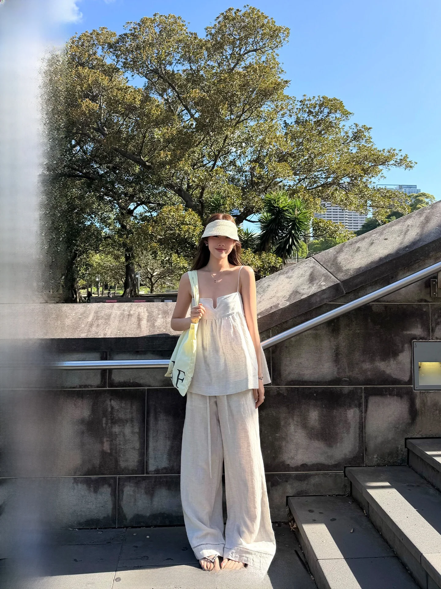 

Ranwear Exclusive Holiday Lisbon Linen Strap Wide Leg Pants Vest Skirt Set Women's Fashion Summer Outfit Casual Commute Style