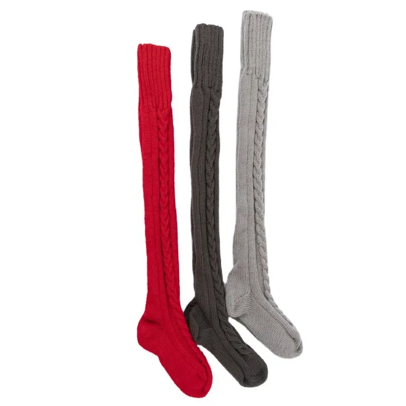 النساء شتاء دافئ تنفس طويل جونز الموهير طول الركبة محبوك الصوف تمتد عالية Sockings Femboy تدفئة الساق Kawaii الملابس #6