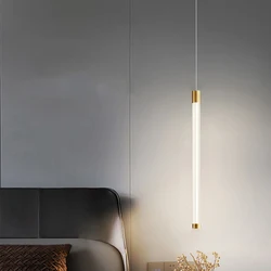 Nordic Led Pendant Light Modern Geometry Line Strip Hanging Light Restaurant Dining Lighting Fixtures Bedroom Bedside Decor Lamp