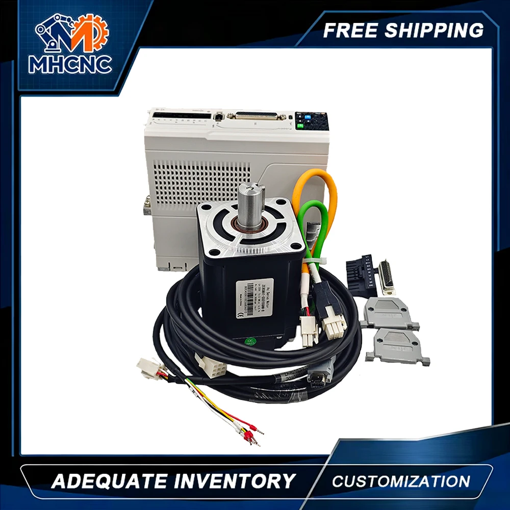 MHCNC 1 PCS/Set M1870 Servo Motor 400W 750W 1000W 220V with brake+ 3M Encoder Cable for CNC Machine Tool AC Servo Motor Driver