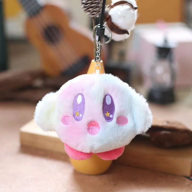 Kawaii Cute Kirbys Wallet Student Backpack Pendant Car Keychain Doll Mini Accessories Toy Gift