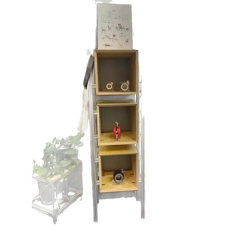 Aluminum profile marine panel floor shelf against wall bookshelf corner bookcase