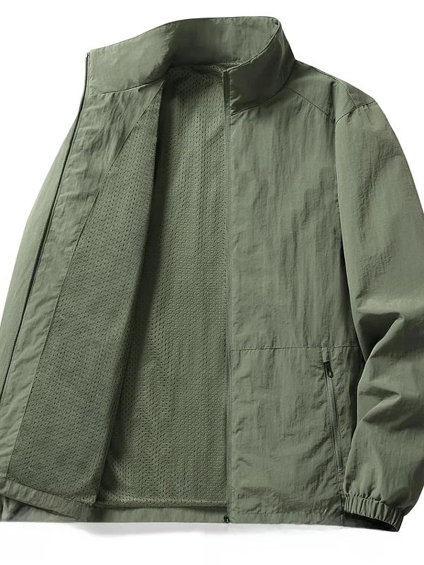 

Paul Men's Spring Autumn Jaet Outerwear Stand Collar Windproof Casual Sports Trendy Wear Resistant High Quali Polyester F...