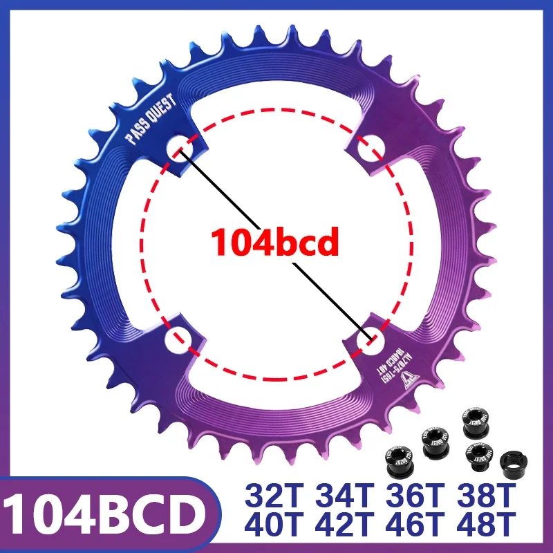 

PASS QUEST Crown 104 Bcd Узкая широкая звездочка 32T 34T 36T 38T 40T 42T 44T 46T 48T Цепь для горного велосипеда Круглое колесо