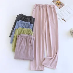 2024 Japanese New Autumn/Winter Couple Sleeper Pants, Men's and Women's Striped Home Sleeper Pants, Velvet Loose Large Pants