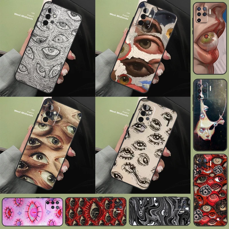 Scary Face Eyes Smiley Case For Samsung Galaxy A54 A34 A14 A53 A33 A13 A12 A22 A32 A42 A52 A50 A51 A71