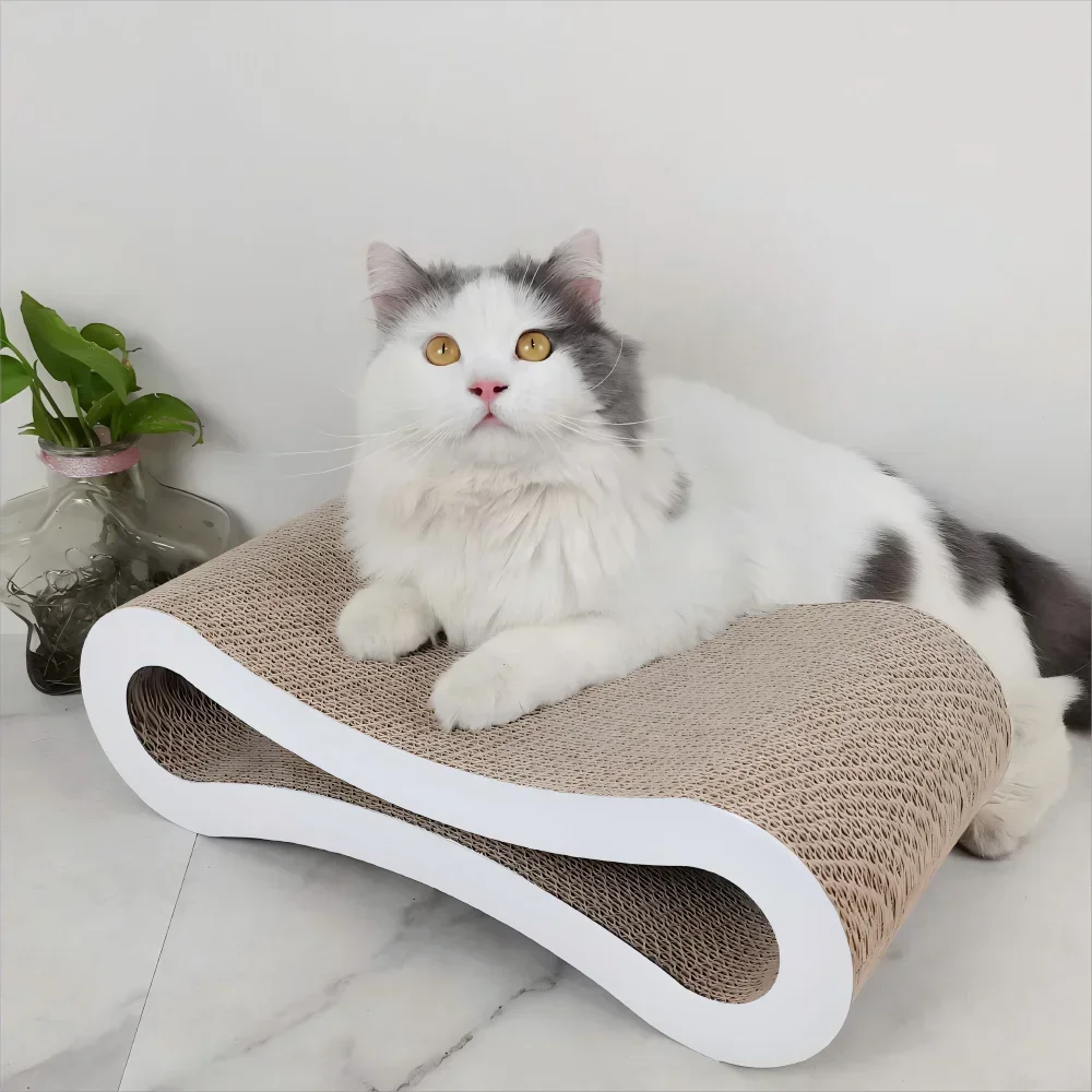 Cat Scratcher Cardboard Lounge Bed Scratching Pad Kitten House Durable Scratch Wear resistant Cat Toy Infinity Shape Curved