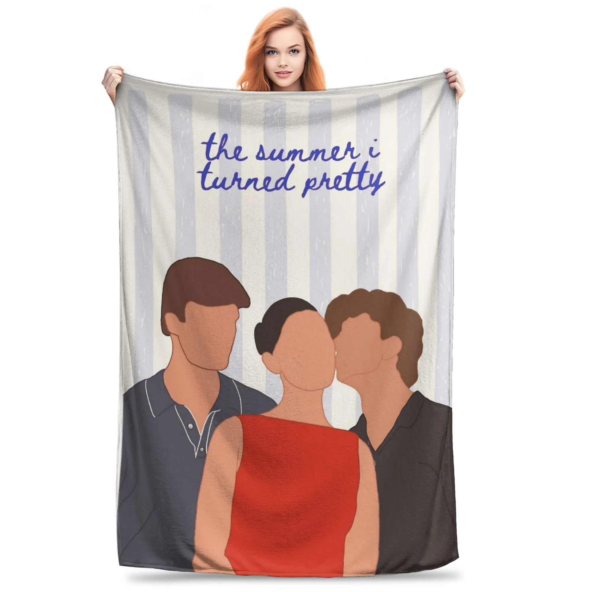 portrait its not summer without you Fleece Throw Blanket The summer I Turned pretty Blankets for Home Bedroom Thin Quilt,