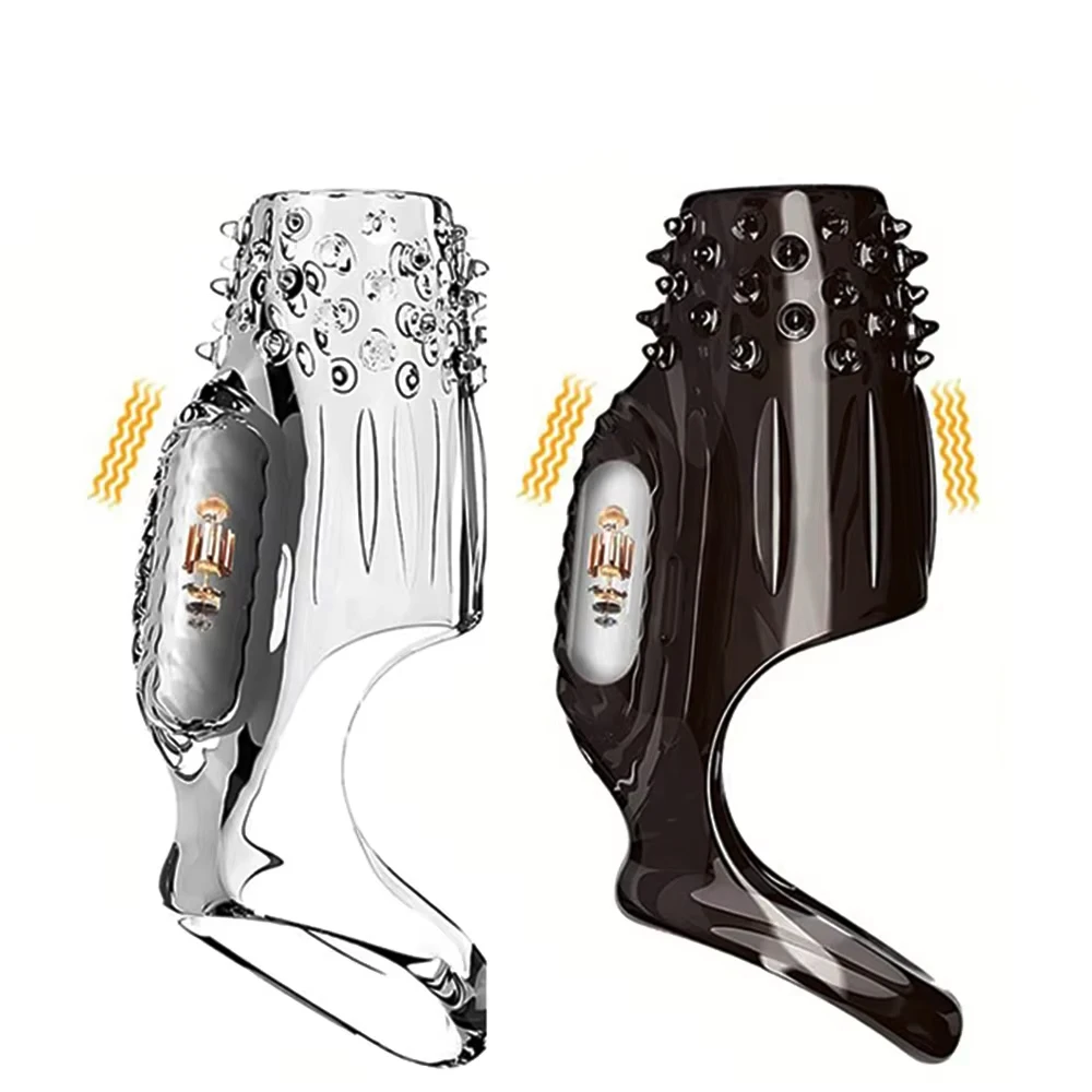 Penis Sleeve Extensions Condom Male Enlargement Delay Vibrators Clits Massager Cock Ring Vibrating Penis Cover  Toys For Men