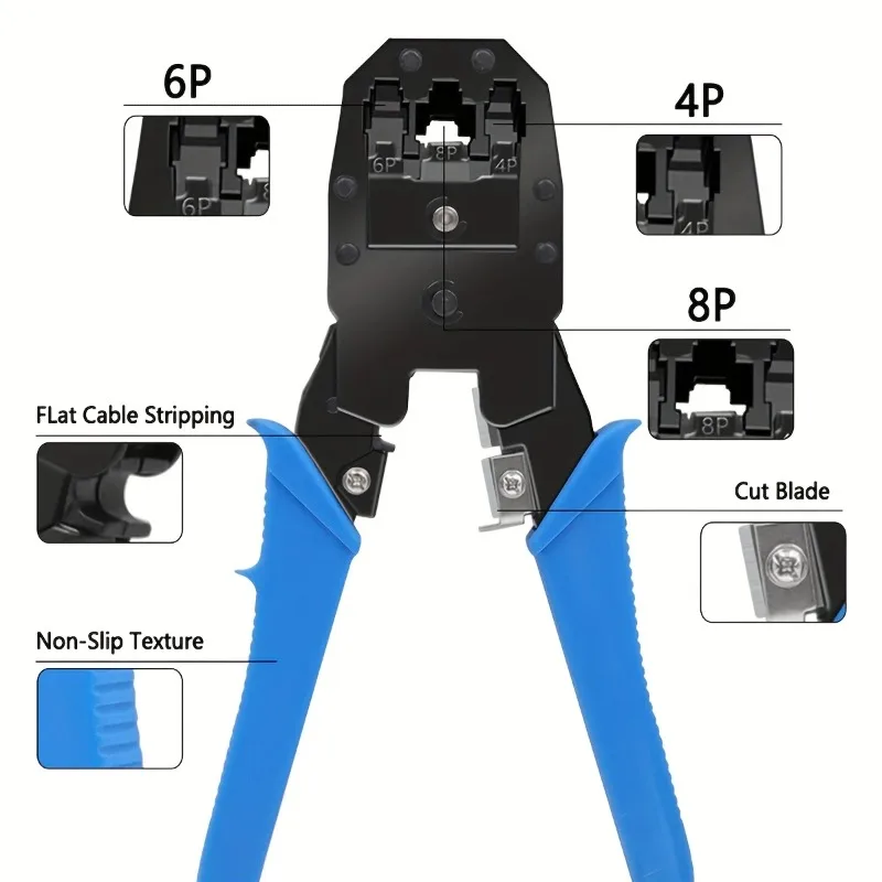 

RJ45 Crimping Tool Network Cable Pliers for RJ11 RJ12 Manual LAN Ethernet Wire Crimper Multifunction Network Hand Tool
