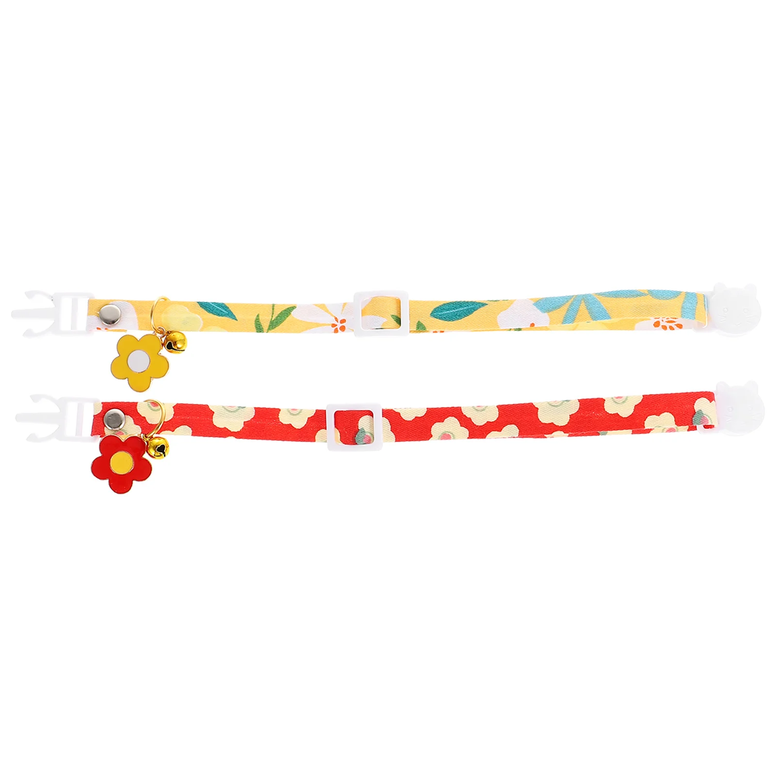 

2 Pcs Adjustable Cat Collar Flower Collars Adjustable Nylon Cat Dog Collar Bell for Daily Wear Parties Photo