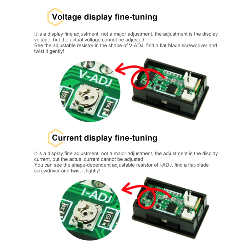 DC6-120V M6120 Digital Voltmeter Ammeter 10A Voltage Current Power Meter Tester with Dual LED Display and Connect Wires - Image 3