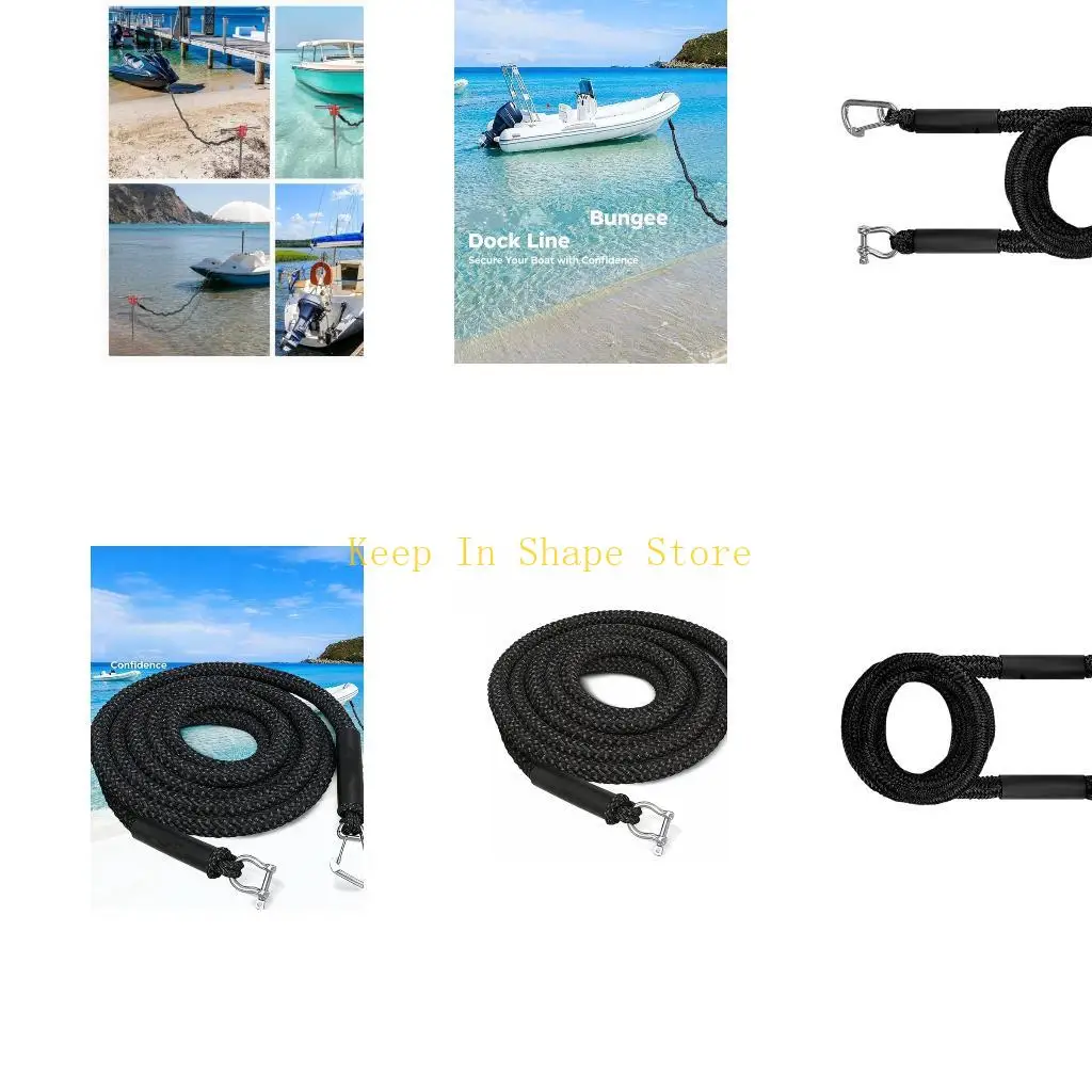 U1JC Daily Docking Line with Floating Design, Stretch Mooring Rope and Marine Metal Hardware for Routine Dock Use Tasks