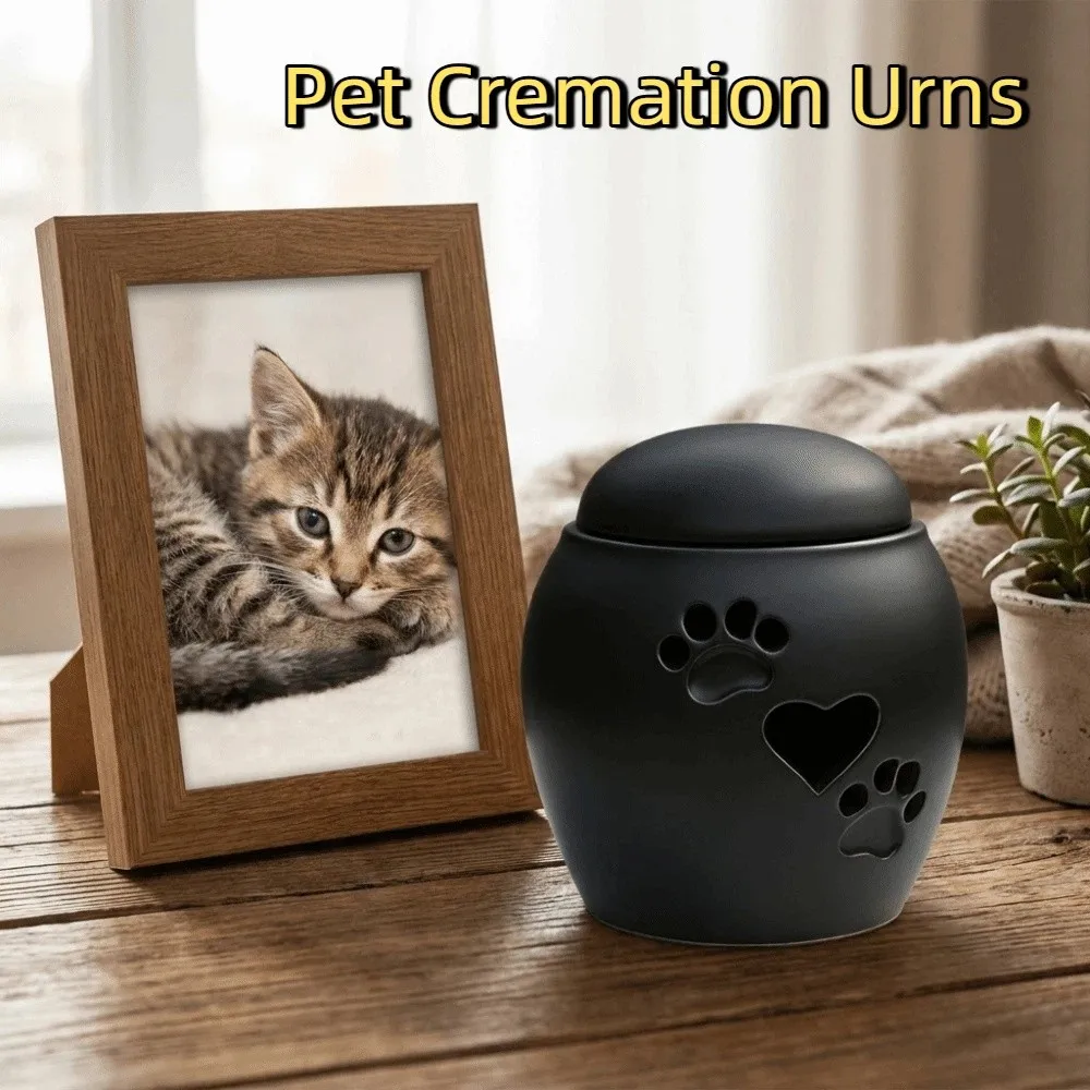 Urnes funéraires créatives imprimées en 3D pour animaux de compagnie, urne minimaliste en plastique pour cendres de chat avec couvercle, conteneur commémoratif scellé pour chiot