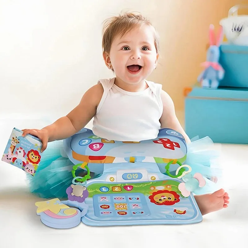 وسادة الطفل وقت البطن لعبة مونتيسوري عالية التباين اللعب الحسية الوليد رئيس متابعة التدريب وسادة عضاضة خشخيشات 0 6 12 شهرا