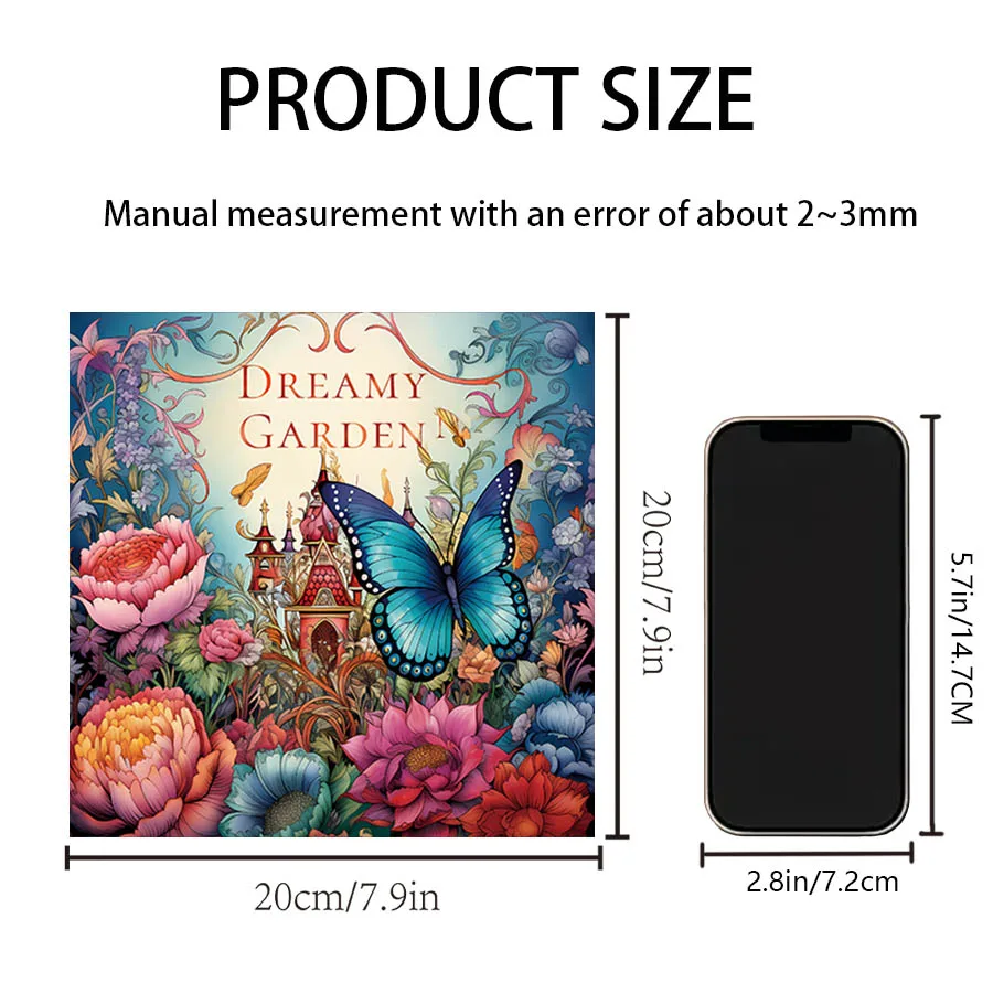 Bview Art Adult Coloring Book 20 Pages - Garden Theme Fantasy Art Coloring Pages for Adults