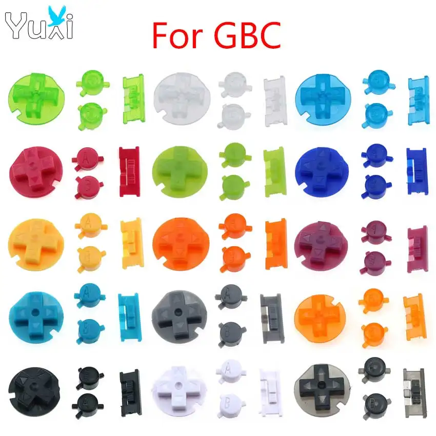 

YuXi 1 Set AB Buttons Keypads for Gameboy Color GBC D-Pad Direction Key Power Button Repair Part