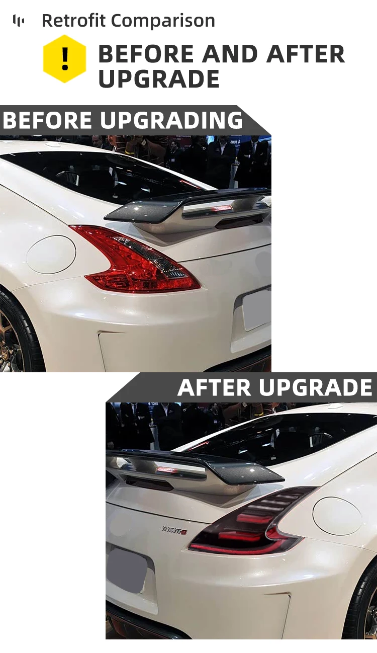 YU GUANG for Nissan 370z Plug and Play LED Tail Lights Rear Lamp 2008 2019 Car Accessories Rear Back Indictor Lights Taillight