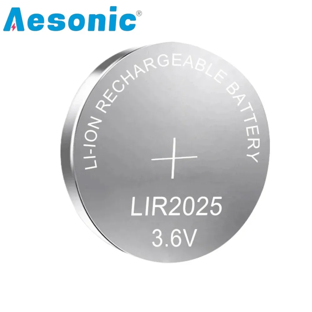 10PCS Rechargeable Battery LIR2025 3.6V 25mAh Lithium Button Coin Cell Batteries for Car Key Watch Cell LIR 2025 Replaces CR2025