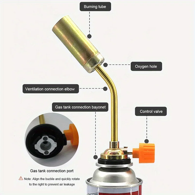 Portable Precision Copper Nozzle Professional Adjustable Firepower Spray Gun Head Connector Outdoor Picnic Gas Filling Adapter