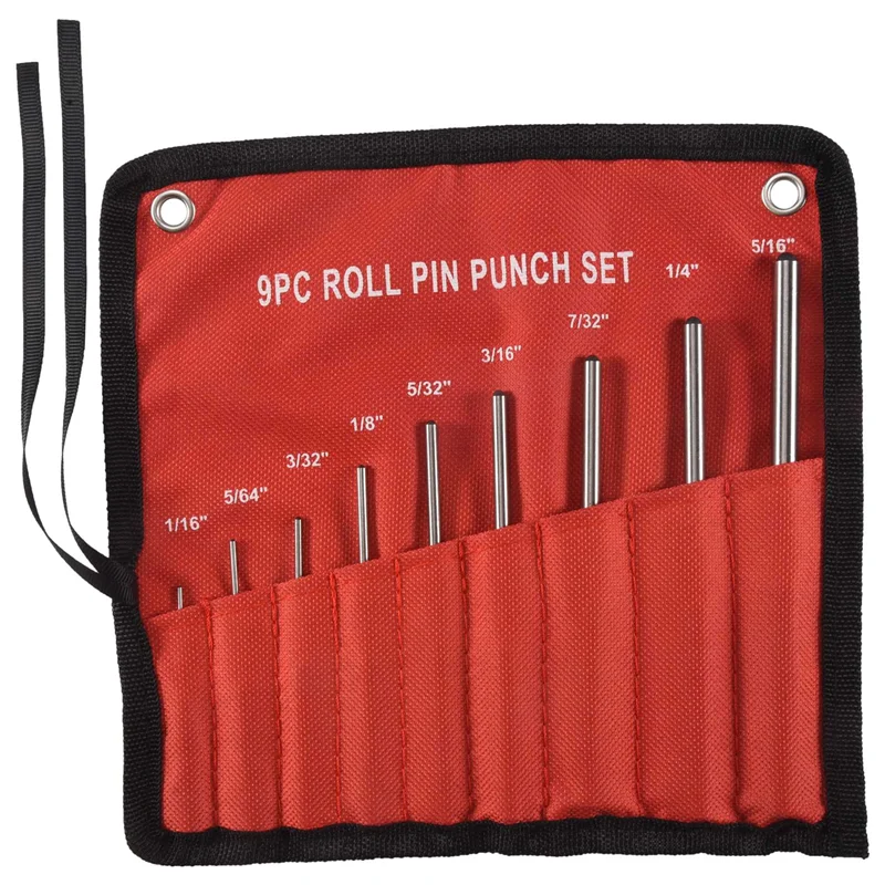

【Popular】9Pcs Steel Multi Size Round Head Pins Punch Set Grip Roll Pins Punch Tool Kit Professional Hollow End Starter Punch Chi